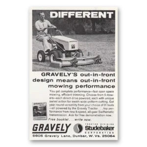 1964 Gravely Mowers Print Ad | Different