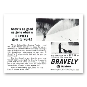1964 Gravely Snowblowers Print Ad | Snows