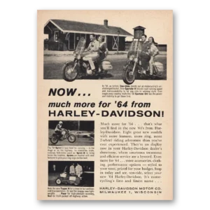 1963 Harley Davidson Print Ad | Much More For 64