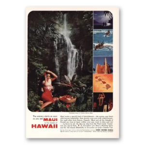 1964 Hawaii Print Ad | Wailua Falls