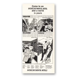 1964 InterContinental Hotels Print Ad | Singapore Melbourne
