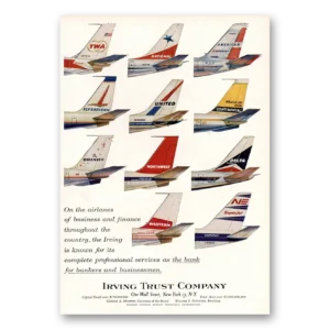 1964 Irving Trust Company Print Ad | Airlines Business Tails
