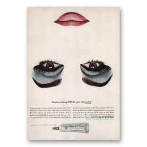 1964 John Robert Powers Print Ad | Shadows Belong Over Eyes