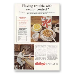 1964 Kelloggs Special K Print Ad | Weight Control