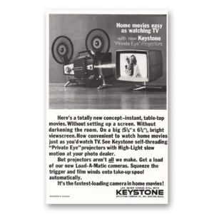 1964 Keystone Camera Print Ad | Private Eye