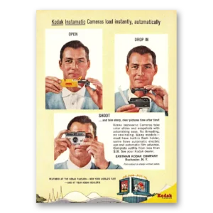1964 Kodak Instamatic Camera Print Ad | Open Drop In Shoot