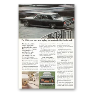 1964 Lincoln Continental Print Ad | New Size