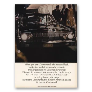 1964 Lincoln Continental Print Ad | Second Look