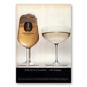 1964 Lowenbrau Beer Print Ad | Order Champagne