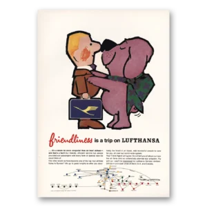 1964 Lufthansa German Airlines Print Ad | Friendliness