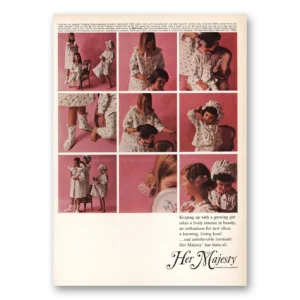 1964 Her Majesty Print Ad | Keeping Up With Growing Girl