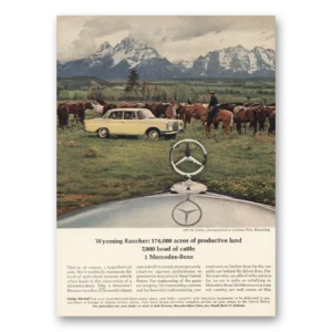 1964 Mercedes Benz 220E Sedan Print Ad | Wyoming Rancher