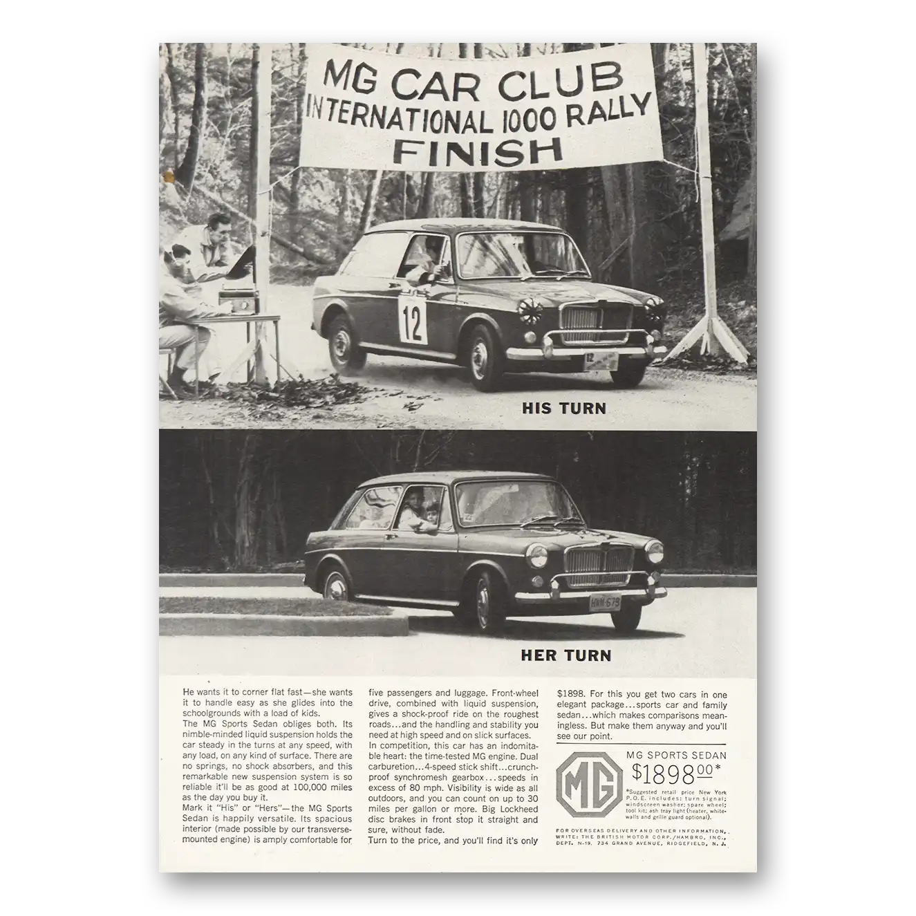 1964 MG Print Ad | Mg Car Club Finish
