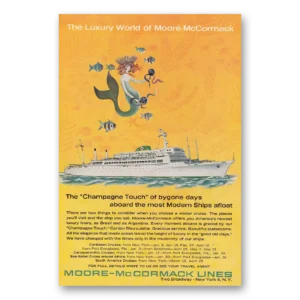 1964 Moore McCormack Lines Print Ad | Bygone Days