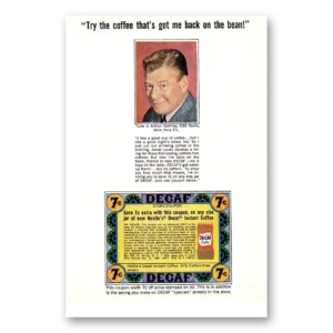 1964 Nestle Decaf Coffee Print Ad | Arthur Godfrey