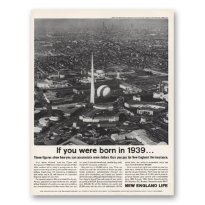 1964 New England Mutual Life Insurance Print Ad | Born 1939