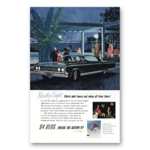 1963 Oldsmobile Ninety Eight Print Ad | Starts Luxury