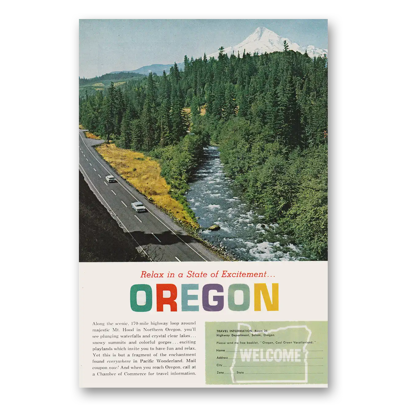 1964 Oregon Print Ad | Mt Hood