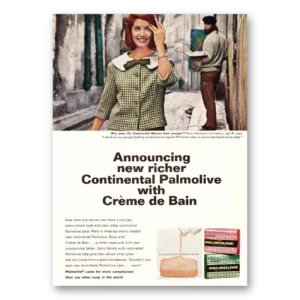 1964 Palmolive Soap Print Ad | Creme De Bain
