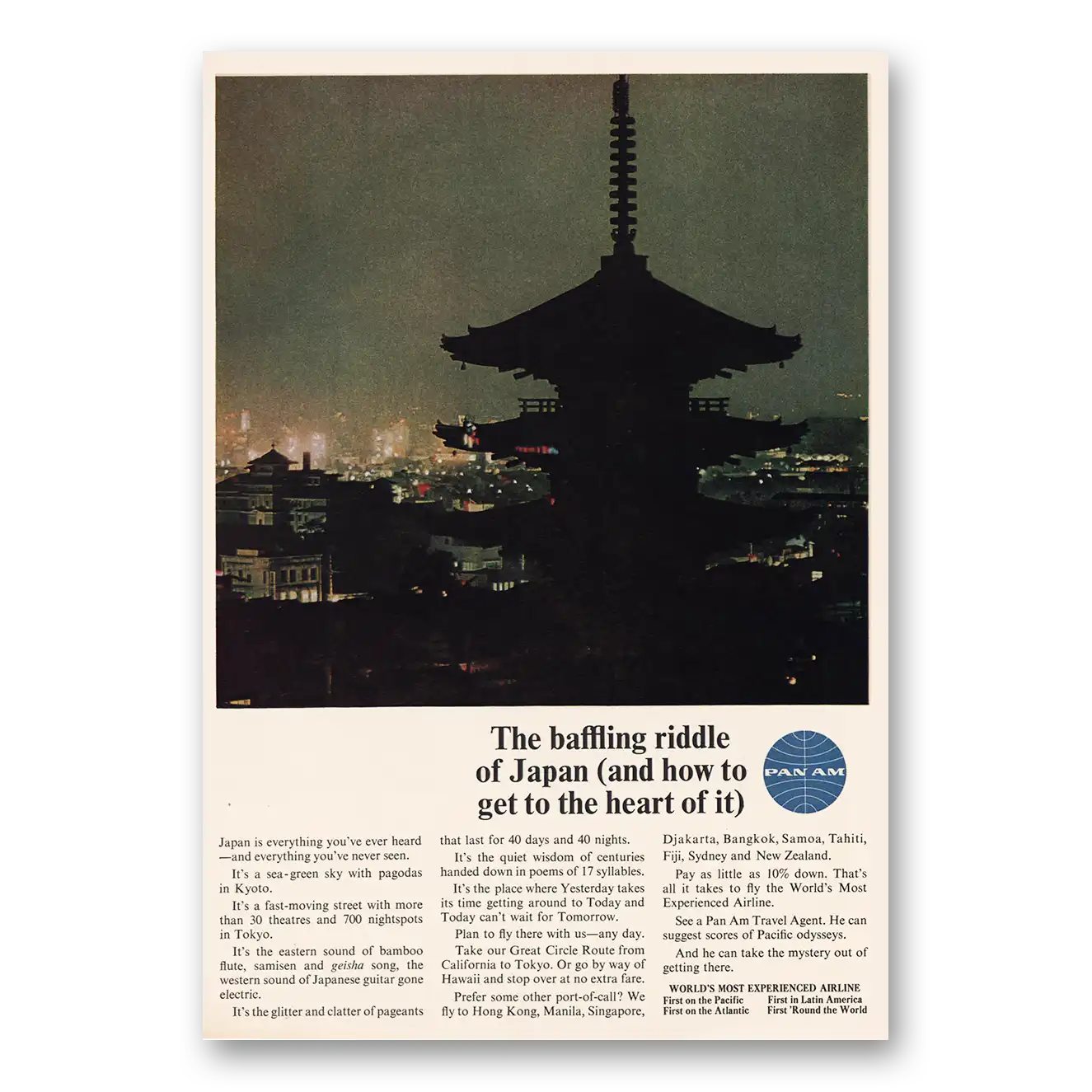 1964 Pan Am Print Ad | Baffling Riddle Of Japan