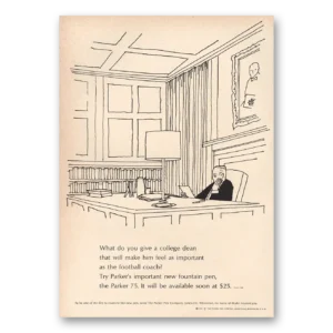 1964 Parker Pens Print Ad | Give College Dean