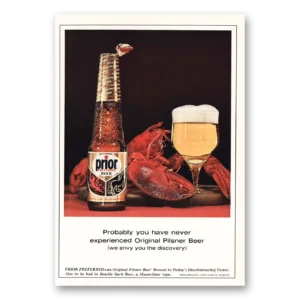 1964 Prior Beer Print Ad | Original Pilsner