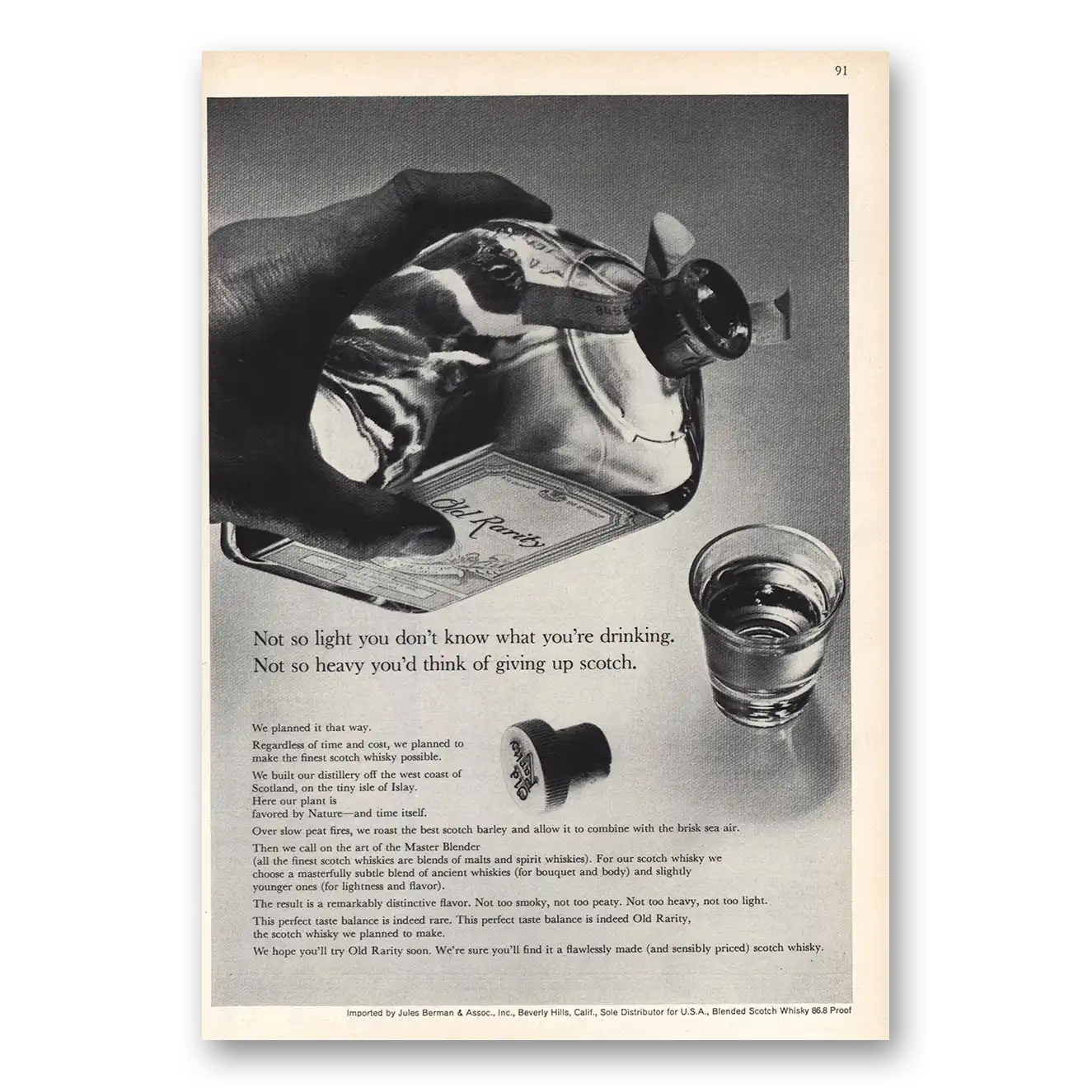 1964 Rarity Scotch Print Ad | Not So Light