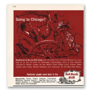 1964 Red Coach Grill Print Ad | Going To Chicago