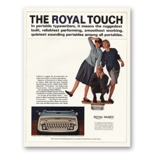 1964 Royal Typewriter Print Ad | Royal Touch Ruggedest