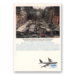 1964 Sabena Airlines Print Ad | Street Market