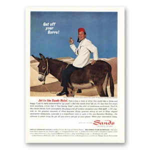 1964 Sands Hotel Print Ad | Get Off Your Burro