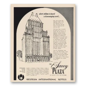 1964 Savoy Plaza Hotel Print Ad | Discouraging Word