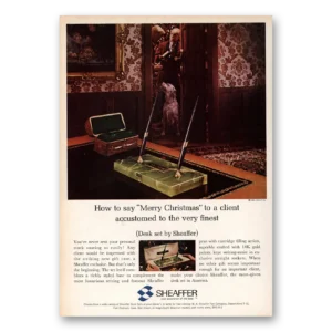 1964 Sheaffers Desk Sets Print Ad | Merry Christmas