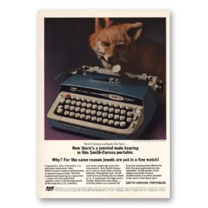 1964 Smith Corona Typewriters Print Ad | Jeweled Main Bearing