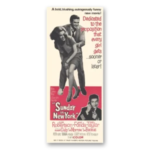 1964 Sunday In New York Movie Promo Print Ad | Cliff Robertson