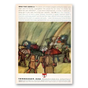 1964 Tennessee Gas Print Ad | Bring Umbrella