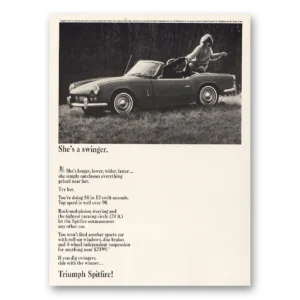 1964 Triumph Spitfire Print Ad | Shes Swinger