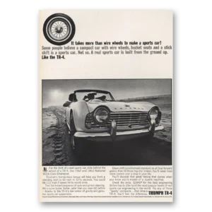 1964 Triumph TR4 Print Ad | Wire Wheels