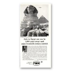 1964 TWA Airlines Print Ad | Sphinx Pyramids