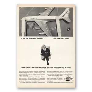 1964 United Airlines Print Ad | Like Front Door Comforts