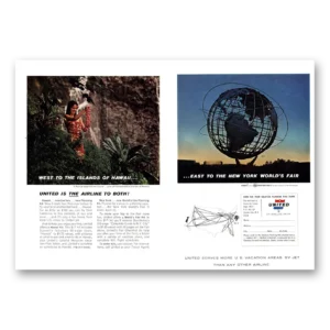 1964 United Airlines Print Ad | Worlds Fair