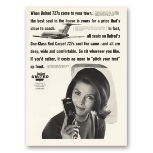 1964 United Airlines Print Ad | 727s Come To Your