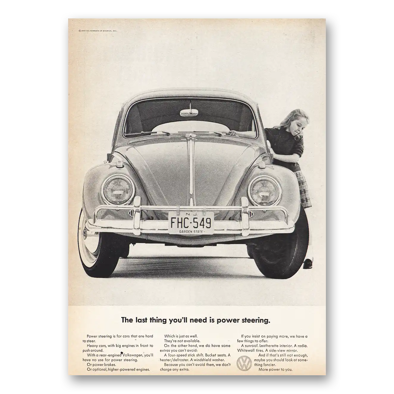 1964 Volkswagen Beetle Print Ad | Power Steering