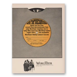1964 Wurlitzer Piano Print Ad | Record Demonstrates