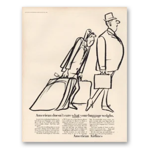1965 American Airlines Print Ad | Baggage Weighs