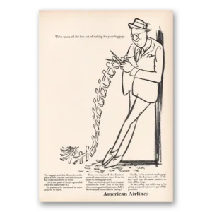 1965 American Airlines Print Ad | Waiting For Luggage