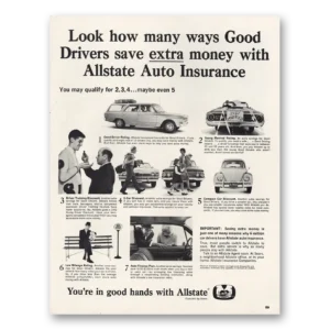 1965 Allstate Insurance Print Ad | Good Drivers