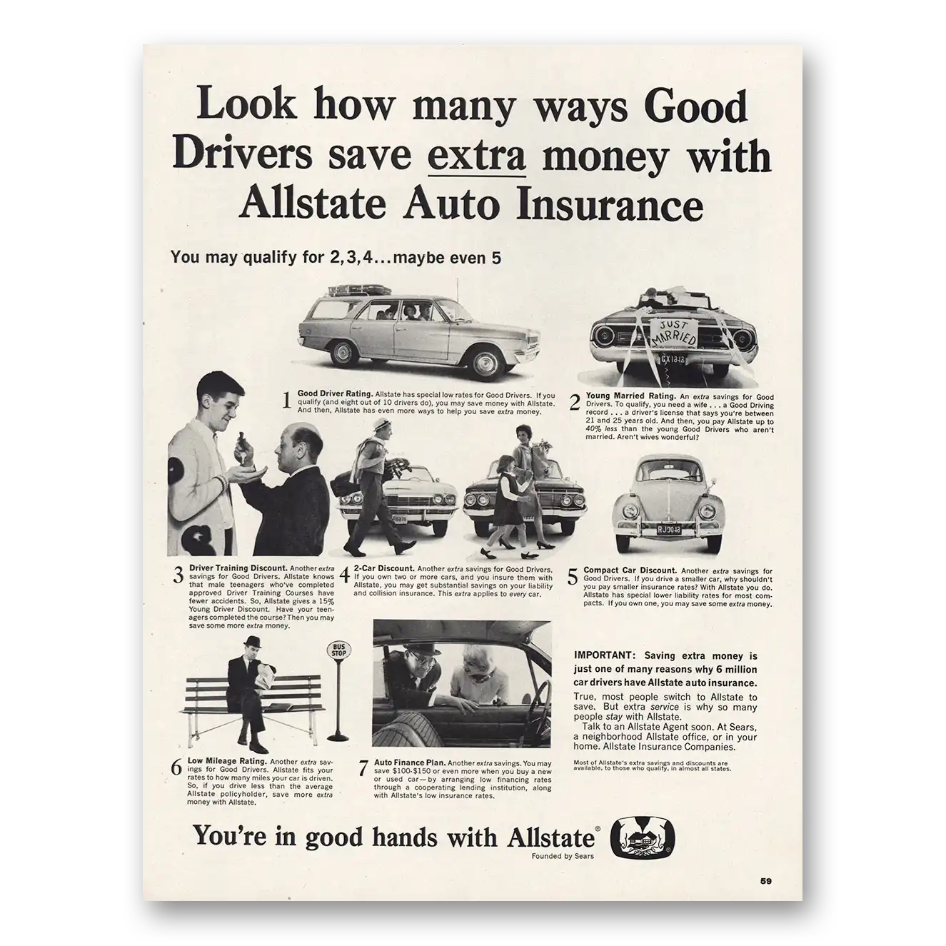 1965 Allstate Insurance Print Ad | Good Drivers