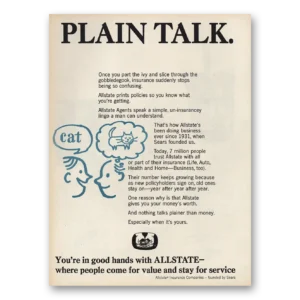 1965 Allstate Insurance Print Ad | Plain Talk