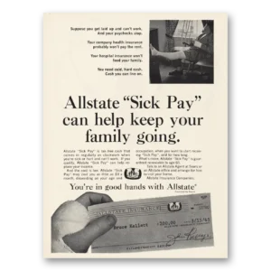 1965 Allstate Insurance Print Ad | Sick Pay